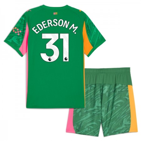 Camiseta de fútbol Manchester City Ederson M. 31 Portero Niño 2025-26 Verde